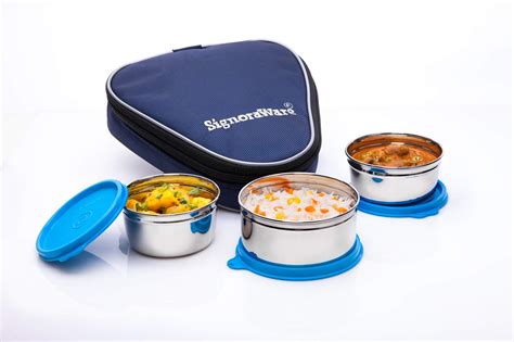 signoraware steel lunch box amazon|signoraware lunch box with bag.